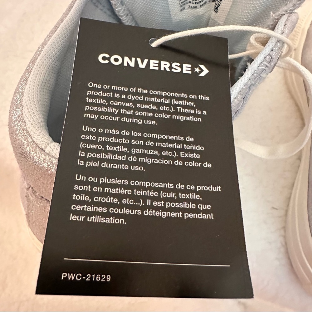 Converse Metallic Silver High-Tops - Picture 10 of 11